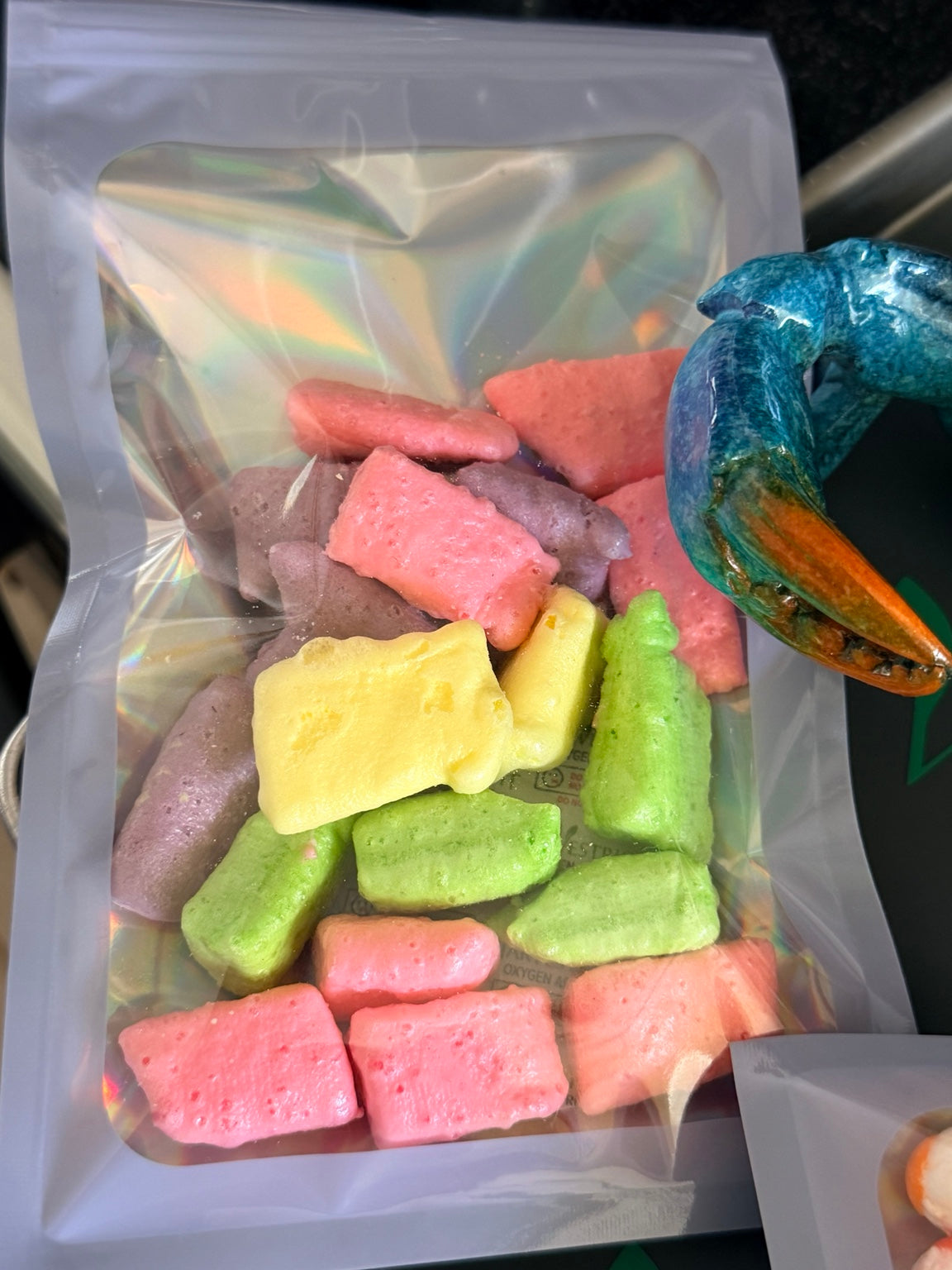 Freeze-dried Laffy Taffy grape strawberry and banana mixed flavor puffs